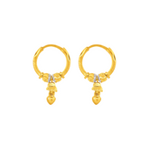 22K Gold Ethnic Hoops Earrings